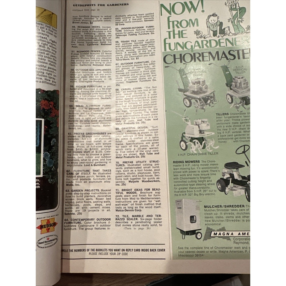 Vintage House Beautiful Gardening & Outdoor Living Magazine 1972 decorating ads - Picture 3 of 8